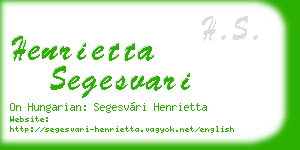henrietta segesvari business card